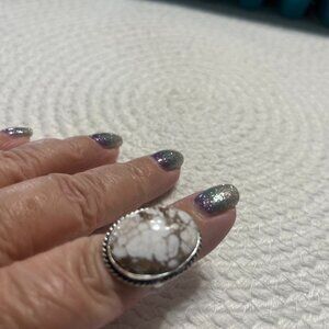 Natural WILD HORSE Handmade Sterling 925 Ring Size 7.25 #226D